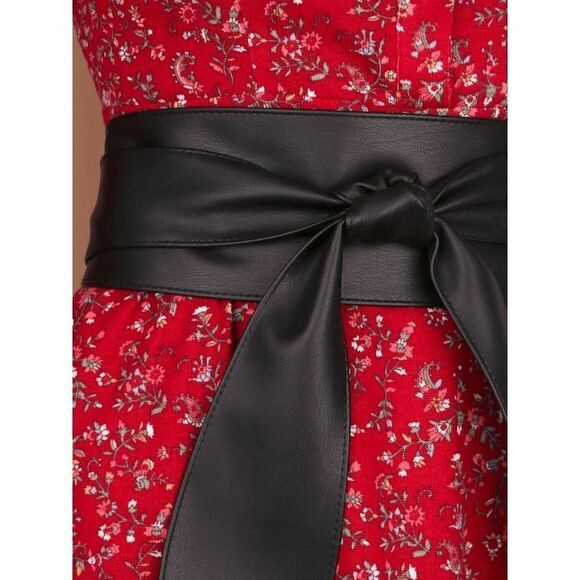Black Knot Decor Wide Wrap Around Obi Corset Black Belt SIZE L-XL NEW - Picture 13 of 14